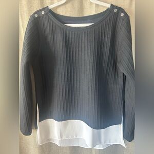 White House Black Market Black Ribbed Sweater